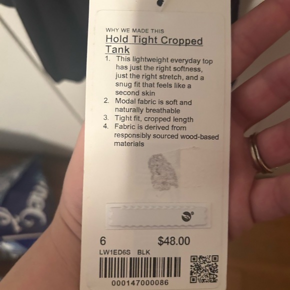 NWT Lululemon hold tight crop tank size 6 - Picture 7 of 9